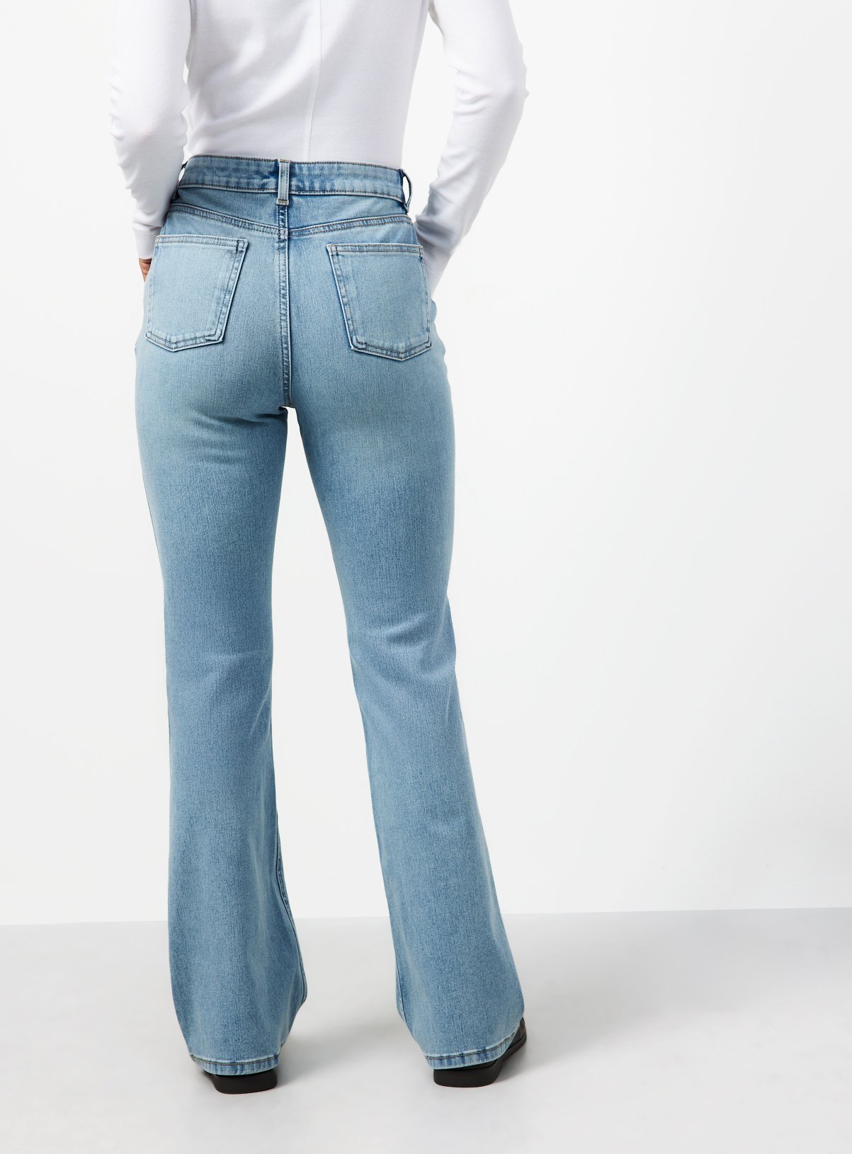 Light Denim Slim Flare High Rise Jeans 16L - Image 4 thumbnail
